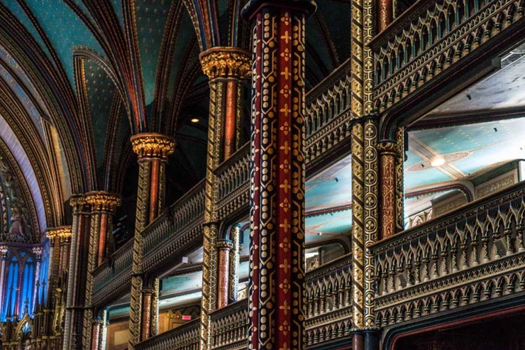 beautifully painted and gilded columns