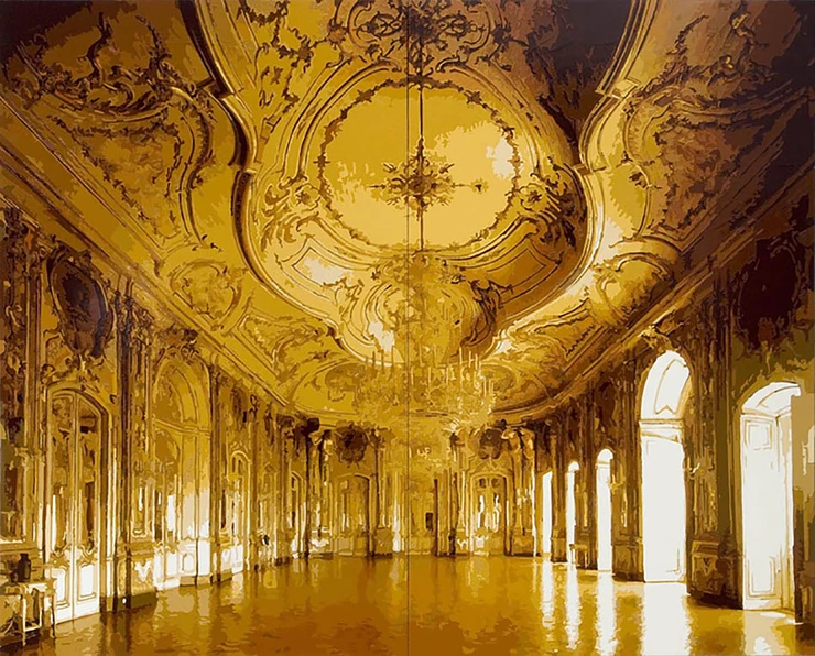 Dorian FitzGerald, The Throne Room, Queluz National Palace, Sintra, Portugal, 2009 -- a digitally generated copy of palace outside Lisbon
