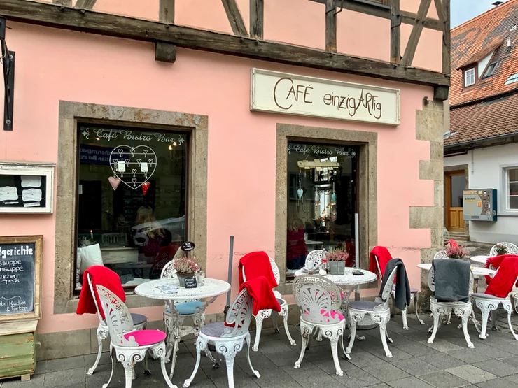 the adorable Cafe Einzigartig in Rothenburg ob der Tauber