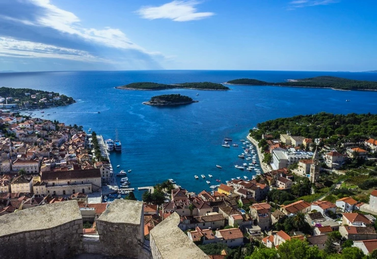 view of Hvar from the hilltop fortress