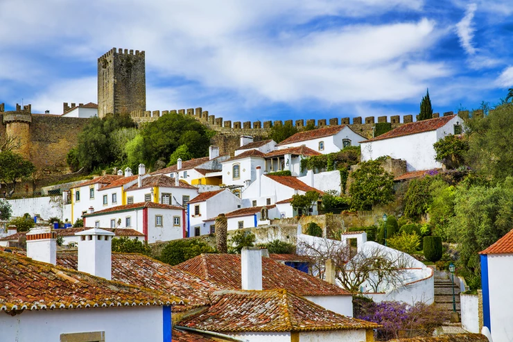 view of Obidos, one of the best day trips from Lisbon