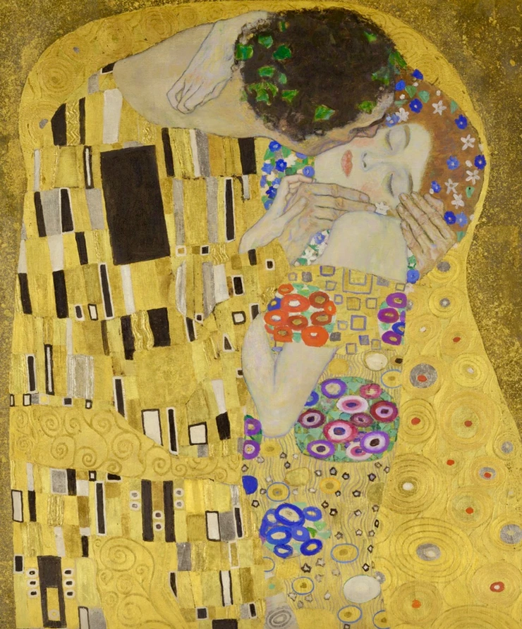 Klimt, detail of The Kiss, 1907-08