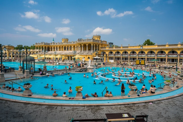 Széchenyi Thermal Bath -- crowded and touristy