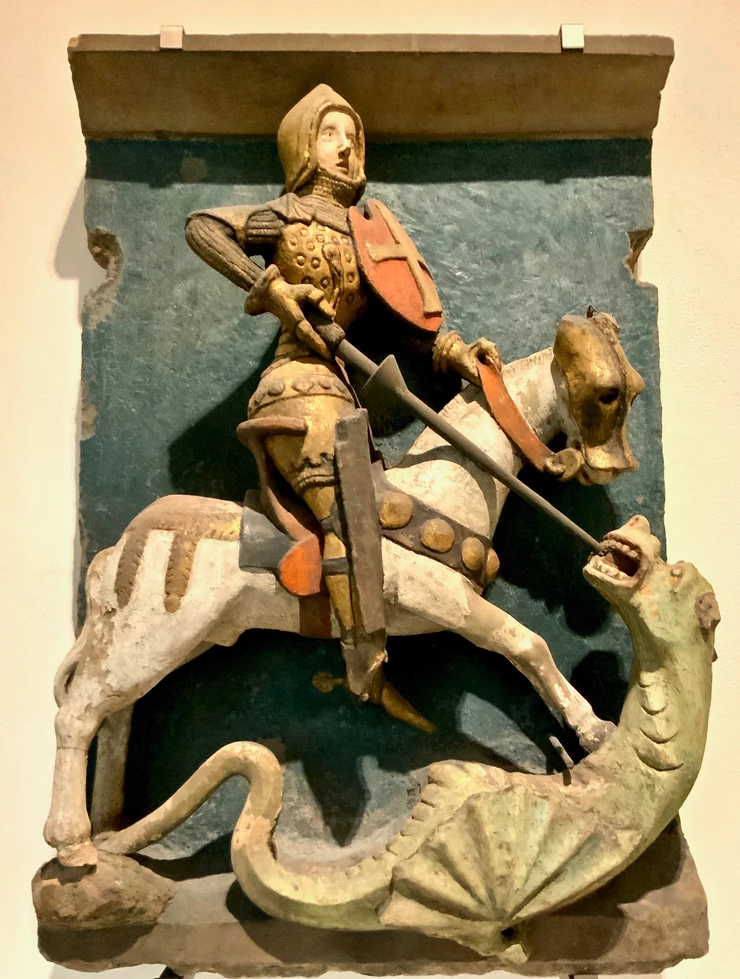 Ubiquitous St. George slaying the dragon. Every European country seems to claim St. George