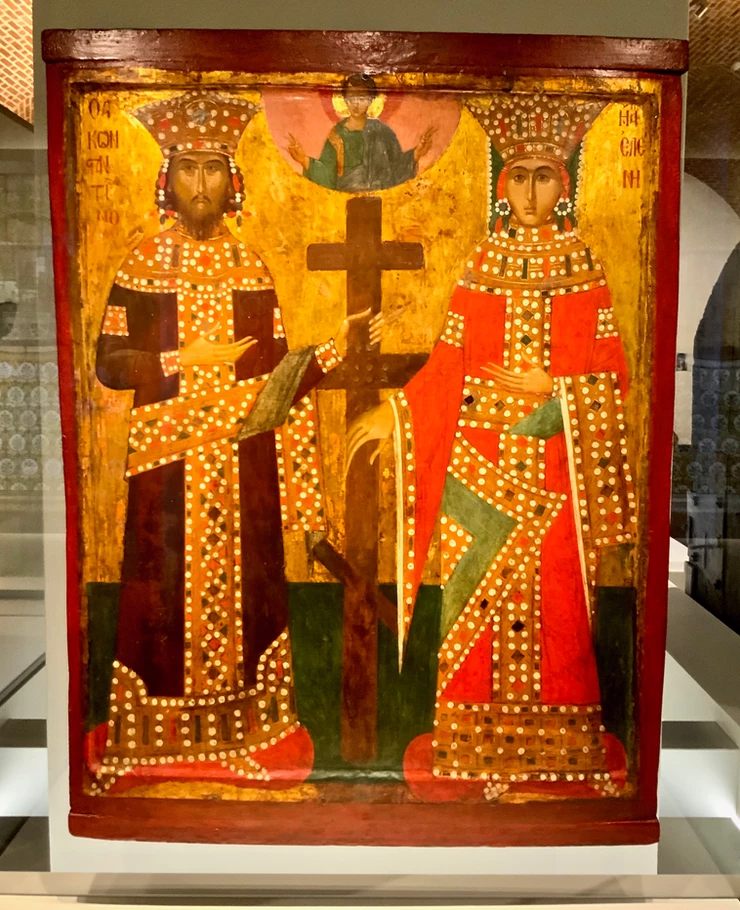 Emperor Constantine and Empress Helena with the one true cross