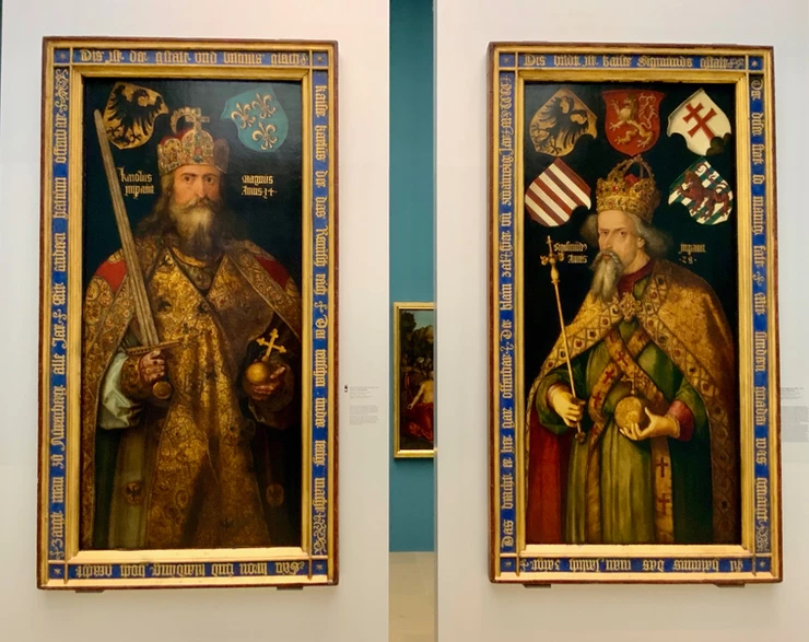 Albrecht Durer, Emperor Charlemagne and Emperor Sigismund, 1512 -- very fierce looking monarchs