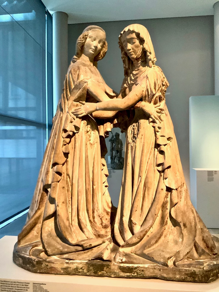 Mary and Elizabeth and the unborn babies in their abdominal cavities