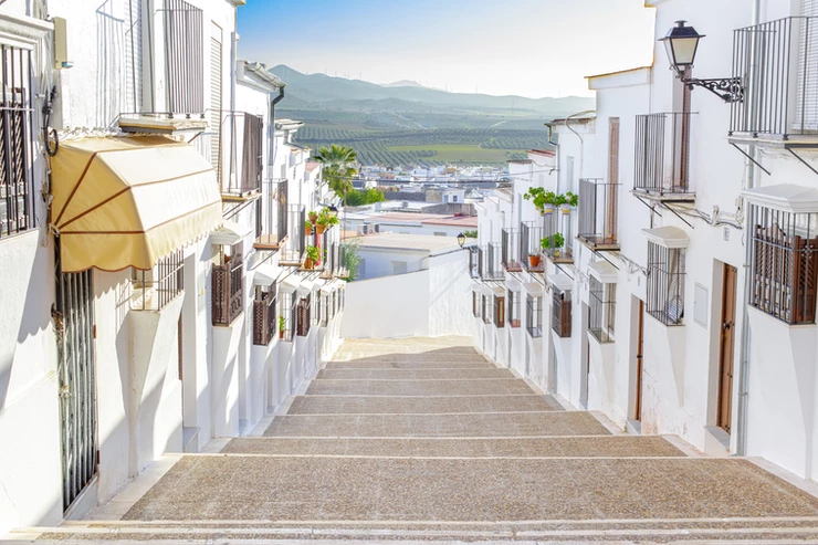 the streets of Osuna Spain, a charming white pueblo that's an easy day trip from Seville