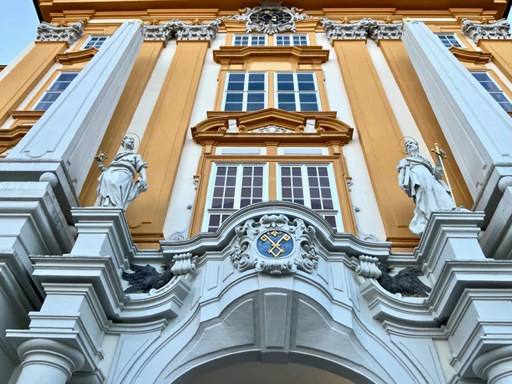 the abbot's balcony on the eastern facade of Melk Abbey