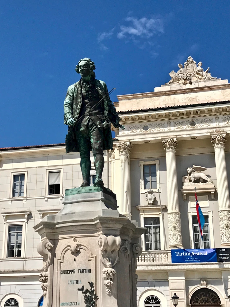 statue of Piran's favorite son, Giuseppe Tartini