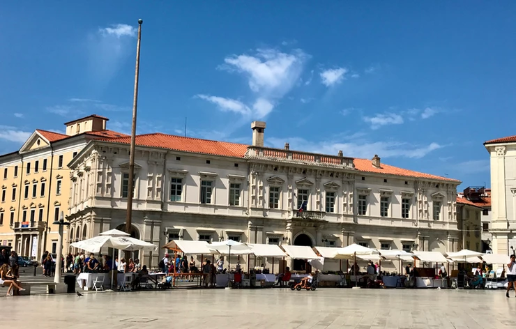 central square Piran Slovenia