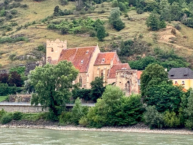 the ancient Saint Michael Kirche on the Danube River 
