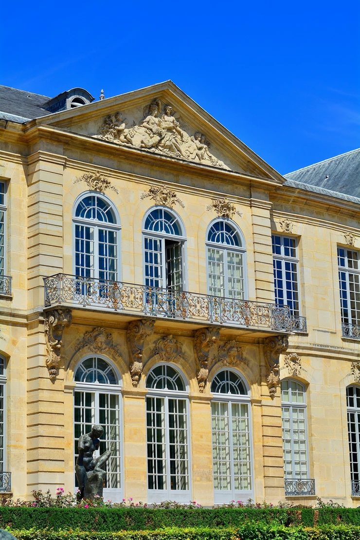 detail of the facade of the Hotel Biron, which houses the Rodin Museum