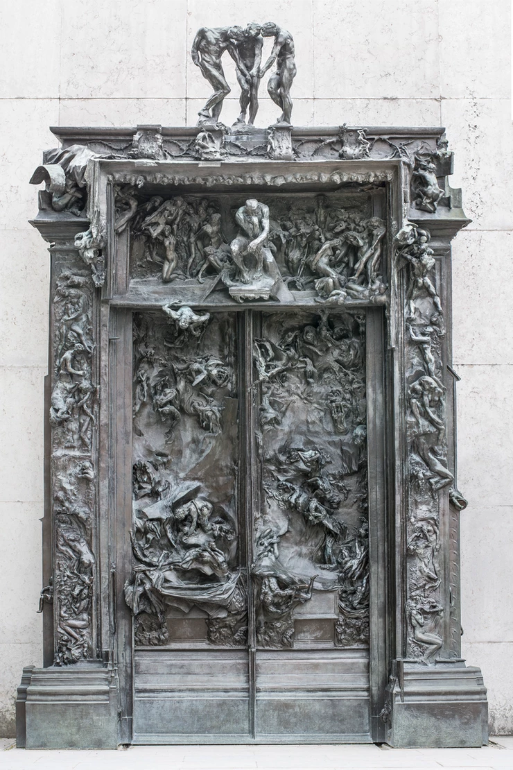the bronze version of The Gates of Hell, in the Rodin Museum sculptural  garden