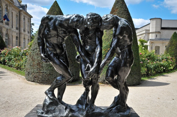 Auguste Rodin, The Three Shades, 1886, shown on Rodin's The Gates of Hell and in the Rodin Museum garden