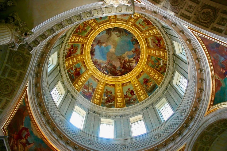 the dome of Les Invalides with a painting by Charles de la Fosse from 1692