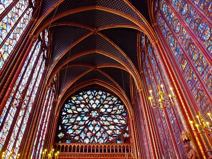 the original 13th century stained glass windows of Sainte-Chapelle