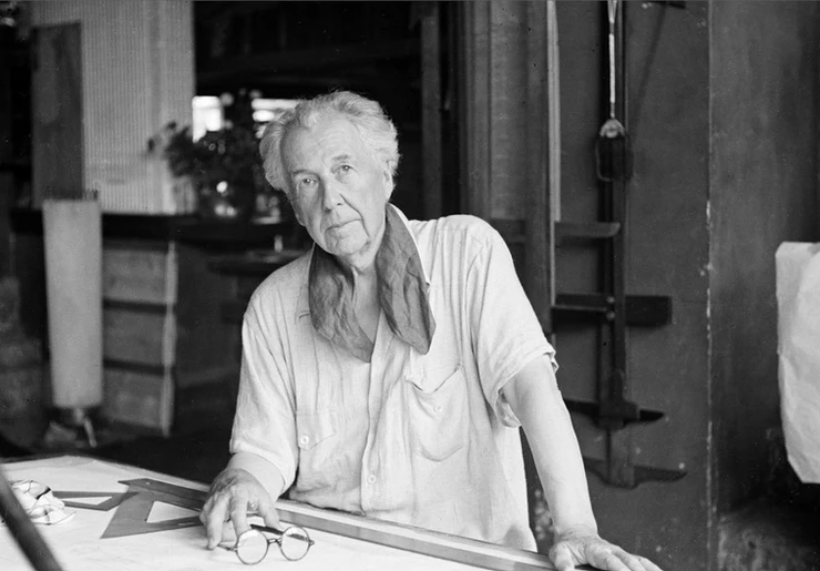 Frank Lloyd Wright, in his studio in 1938