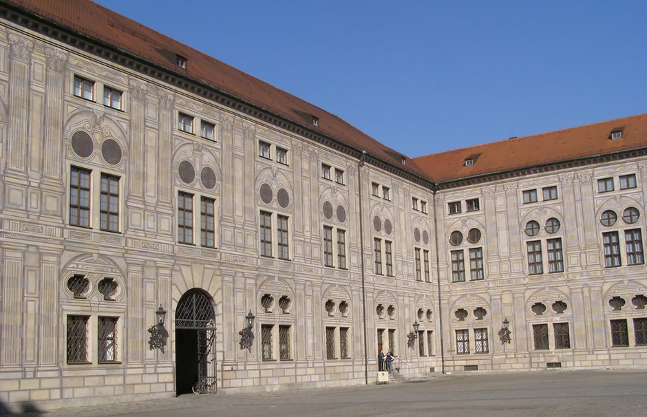the frescoed facade of the Munich Residenz