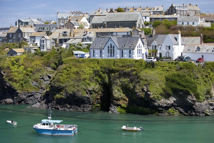 the Old Schoolhouse Hotel, perched on a seaside cliff in Port Isaac