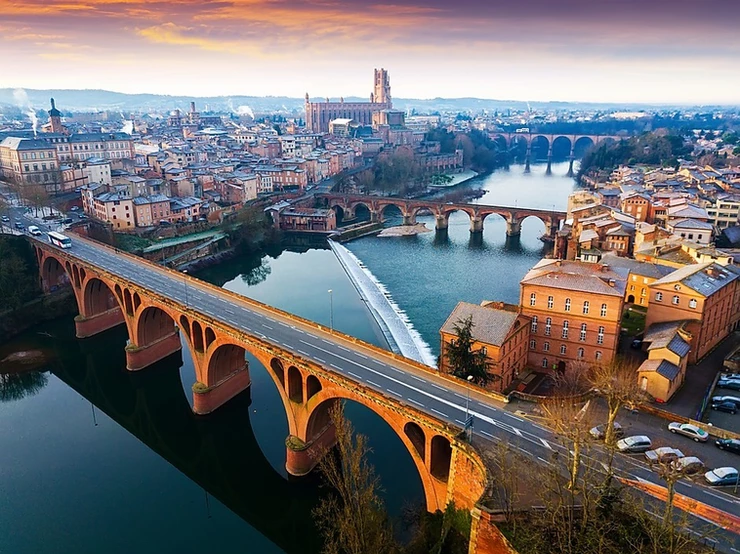 the episcopal town of Albi on the Tarn River in Occitanie France