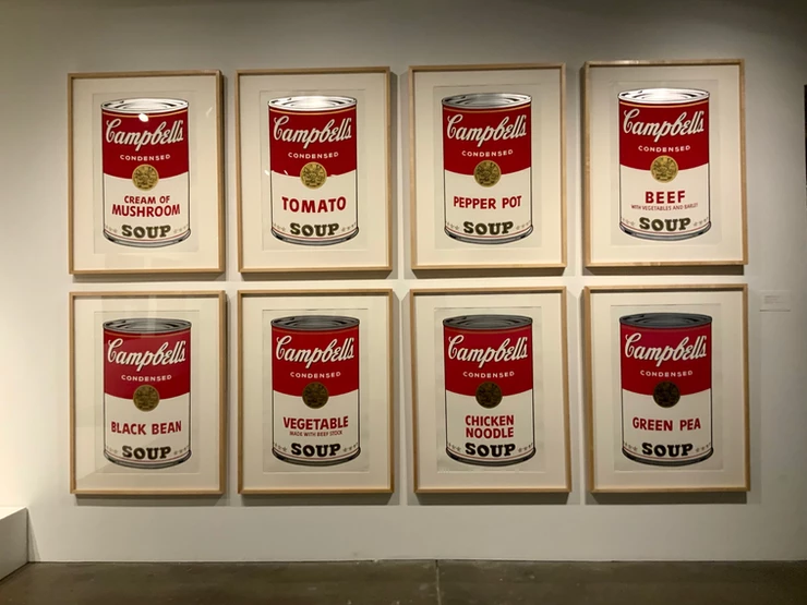 Warhol's famous Campbell's Soup paintings, which gave him his big break in the art world
