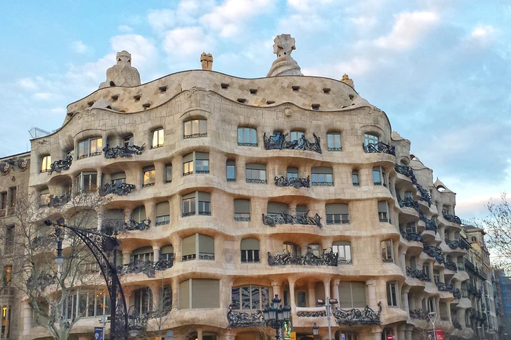 Gaudi's magnificent La Pedrera, not far from Casa Battlo