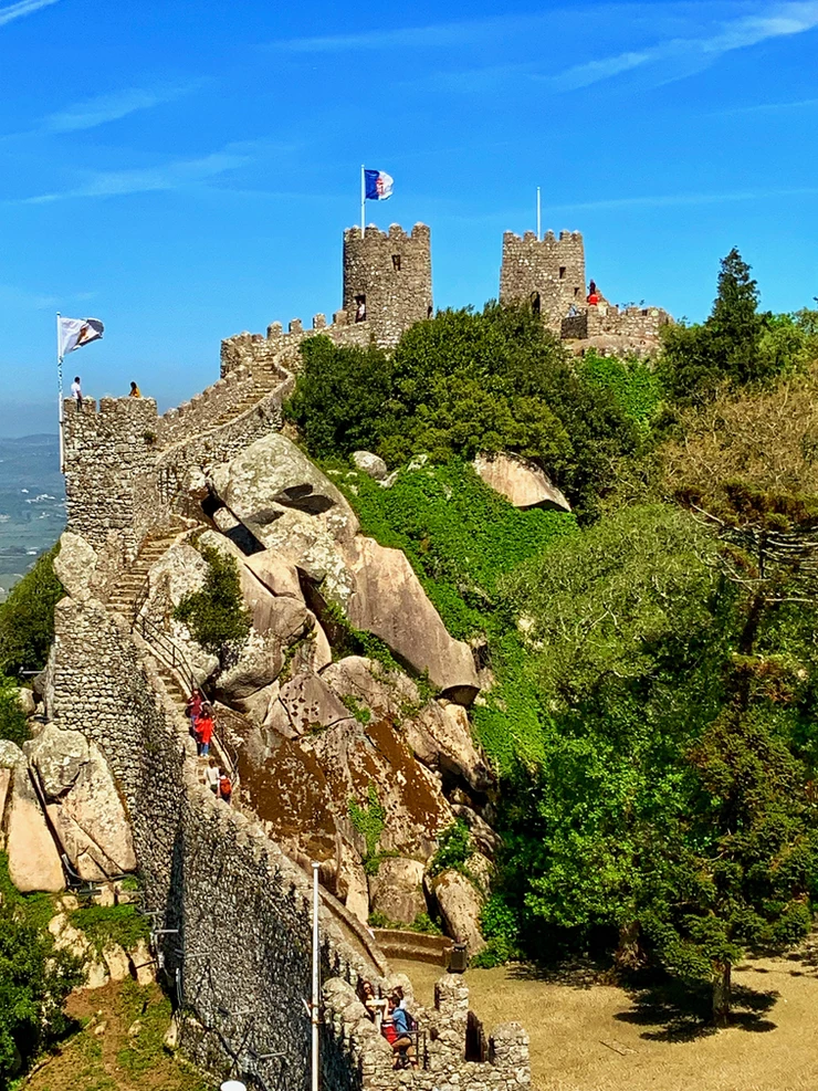 ramparts of the Moorish Castle in Sintra Portugal
