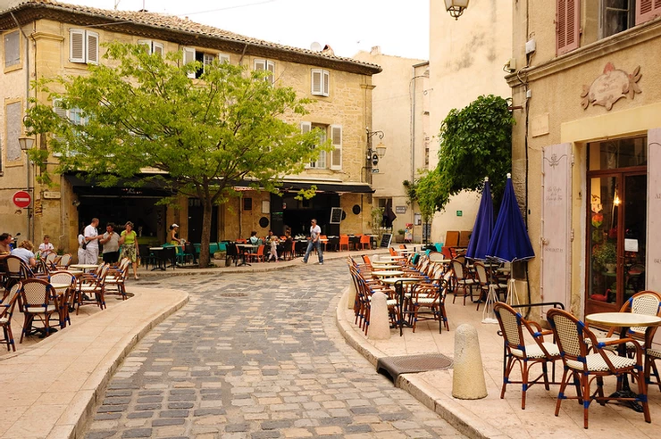 street in the pretty town of Lourmarin in Provence