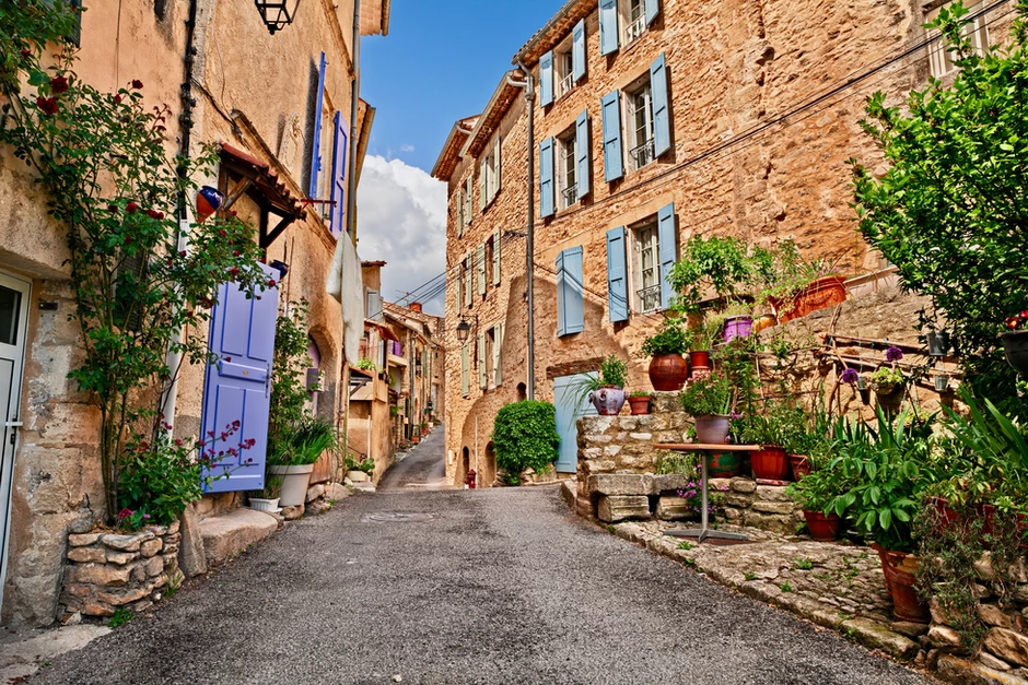 the stony shuttered village of Forcalquier in the Luberon Valley