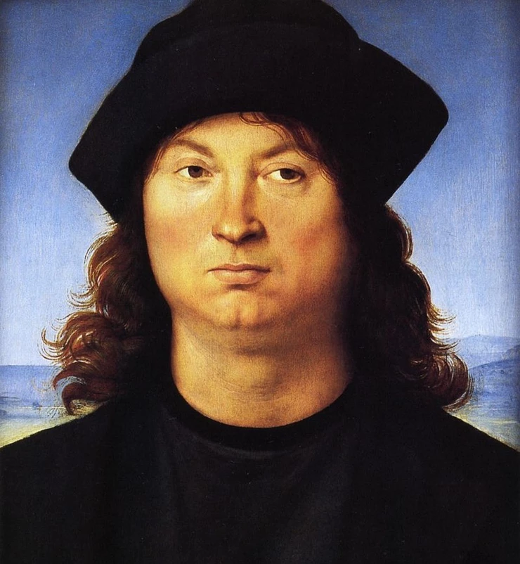 Raphael, Portrait of a Man, 1502 -- an early Raphael painting in the Borghese Gallery