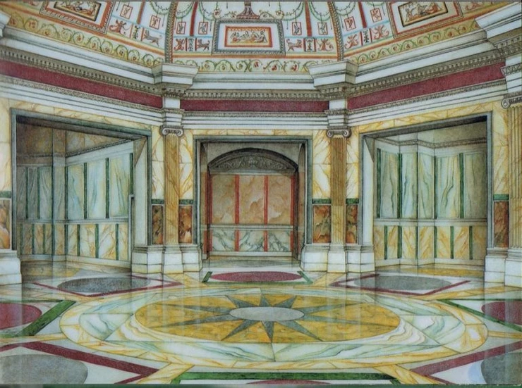 a reconstruction of what the Octagonal Room  might have looked like