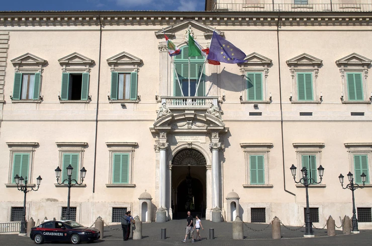 facade of the The Quirinal Palace in Rome