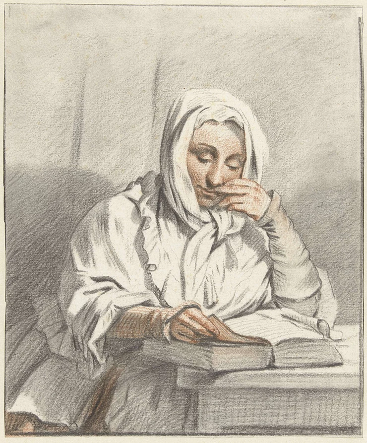 Young Woman Reading Book from the Rijksmuseum