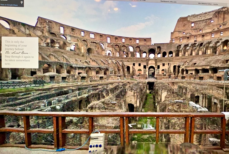 the hypogeum (basement) of he Colosseum on Secret Door