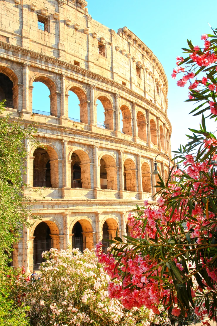 facade of the Colosseum in Rome