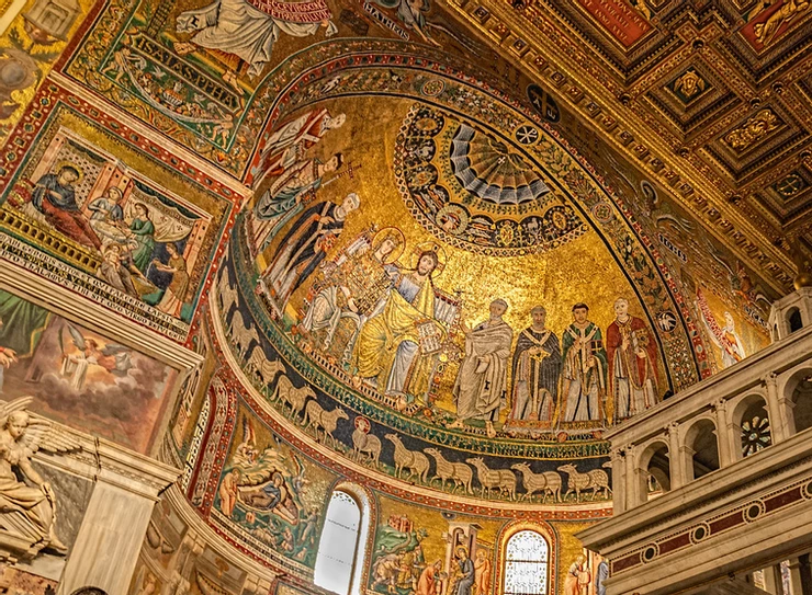 mosaics in the apse of Santa Maria in Trastevere