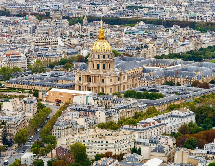 the beautiful dome of Les Invalides