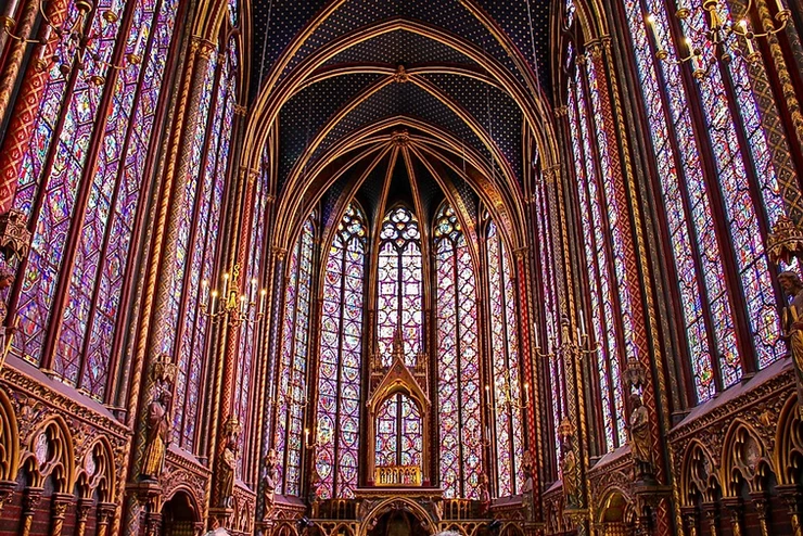 stained glass windows in the royal chapel of Sainte-Chapelle
