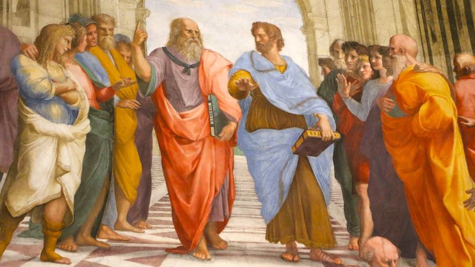detail from Raphael's School of Athens at the Vatican, the subject of a podcast