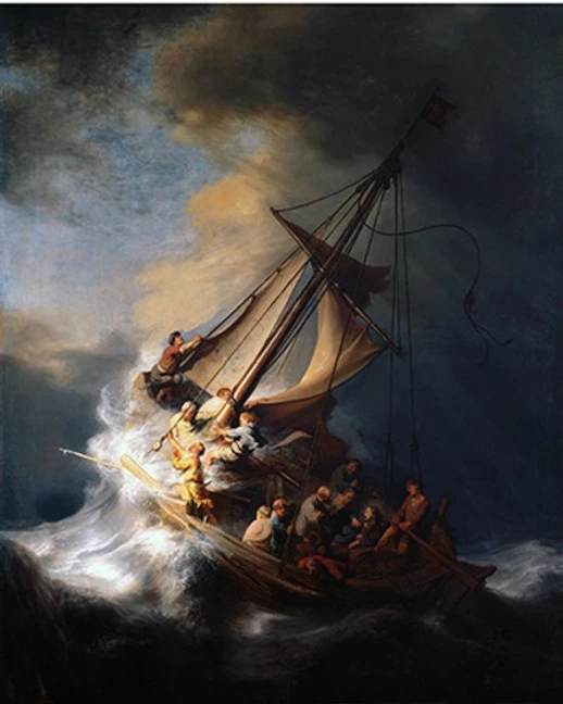 Rembrandt's only seascape, Christ in the Storm on the Sea of Galilee -- stolen in a heist at the Isabella Stewart Garner Museum