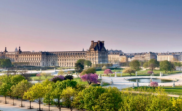 the massive Louvre palace