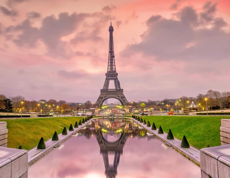 the Eiffel Tower, a landmark in Paris