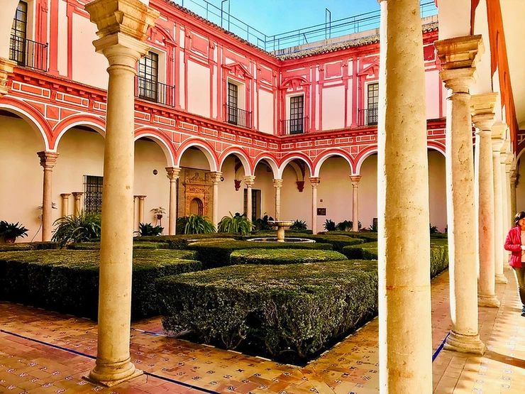 the beautiful cloister of Seville's Fine Art Museum