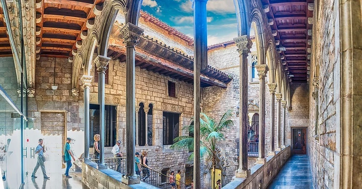 inner courtyard of Picasso Museum in Barcelona