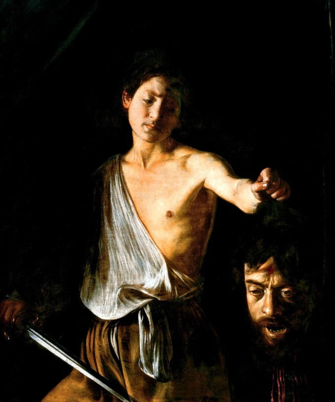 Caravaggio, David with the Head of Goliath, 1610 -- in the Borghese Gallery in Rome