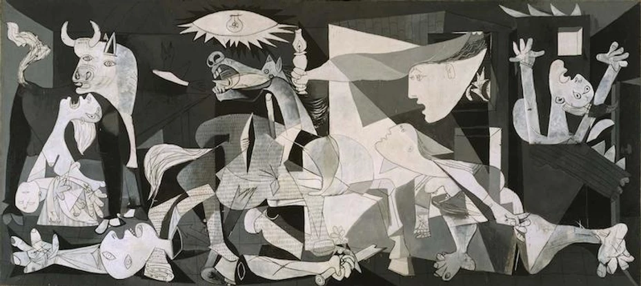 Pablo Picasso, Guernica, 1937 -- Hughs said it was the only famous work of political commentary