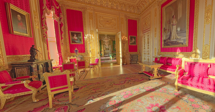 the Crimson Room in Windsor Castle