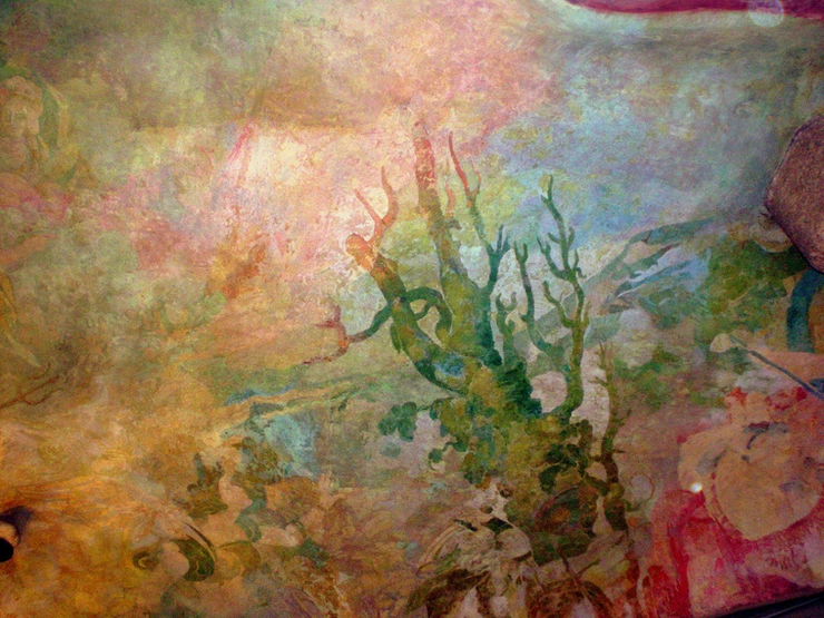 painting detail from the La Pedrera lobby