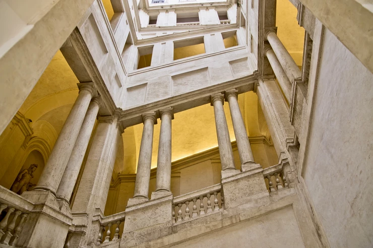 the Bernini staircase in the Palazzo Barberini